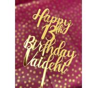 Personalizzato Nome E Età Torta Topper Specchio Acrilico Happy Birthday Decor