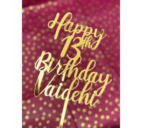 Personalizzato Nome E Età Torta Topper Specchio Acrilico Happy Birthday Decor