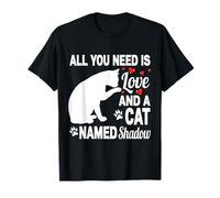 Personalizzato Nome Gatto Ombra Carino Gattino Pet Amante Maglietta