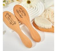 Personalizzato Nome Neonato Spazzola di Lana Pettine di Legno Personalizzato Testa Spazzola per Capelli Del Bambino Portatile Pettine Bagno