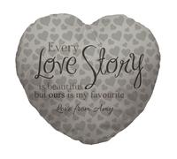 Personalizzato Ogni Love Story Design Cuore Cuscino Sagomato Valentines Day Gift
