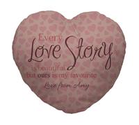 Personalizzato Ogni Love Story Design Cuore Cuscino Sagomato Valentines Day Gift