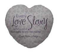 Personalizzato Ogni Love Story Design Cuore Cuscino Sagomato Valentines Day Gift
