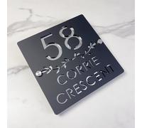 Personalizzato Outdoor House Number Sign - Plaque Address Plaque with Floating Leaf Design - Waterproof Modern Door Number Plate for Wall, Fence, Gate, or Mailbox