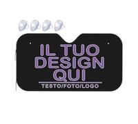 Personalizzato parasole auto - Copri parabrezza Personalizzato il tuo quadro con foto e/o testo - personalizzata parasole parabrezza auto Anteriore Che blocca i Raggi UV black 140cm x 76cm