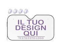 Personalizzato parasole auto - Copri parabrezza Personalizzato il tuo quadro con foto e/o text - personalizzata parasole parabrezza auto Anteriore Che blocca i Raggi UV white 140cm x 76cm
