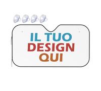 Personalizzato parasole parabrezza auto con Foto text LOGO copri parabrezza auto Personalizzata la tua copri sole auto blocca i raggi UV e mantiene il veicolo fresco white 140cm x 76cm