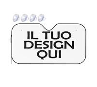 Personalizzato Parasole per auto il tuo con Foto text parasole auto esterno copri sole auto Personalizzata la tua LOGO blocca i raggi UV e mantiene il veicolo fresco white 140cm x 76cm