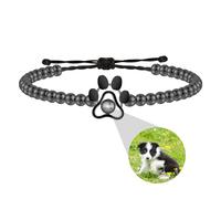 Personalizzato Paw Print Braccialetto di Proiezione Personalizzato Braccialetto Fotografico Carino Pet Paw Gioielli di Proiezione con Immagine, Animale Keepsake Gioielli Dog Mom Regali per Le Donne