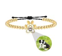 Personalizzato Paw Print Braccialetto di Proiezione Personalizzato Braccialetto Fotografico Carino Pet Paw Gioielli di Proiezione con Immagine, Animale Keepsake Gioielli Dog Mom Regali per Le Donne