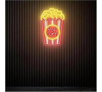 Personalizzato per insegne al neon Lampada al neon con atmosfera rilassante, insegna per snack bar popcorn, decorazione per sala cinema(G,60X40CM)