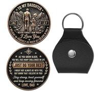 Personalizzato per mio figlio Coin - Abbraccio tascabile personalizzato per figlio, portachiavi da tasca da abbraccio da papà, regalo personalizzato per figli, regalo per papà, compleanno, Natale
