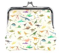 Personalizzato Piccolo Dinosauri Beige Portamonete per Uomini Donne In Pelle Stampa Animale Bacio Blocco Soldi Cambiare Sacchetto Ragazze, Piccoli Dinosauri Beige, classico