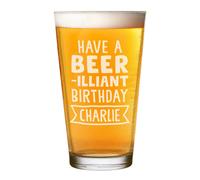 Personalizzato Pinta Bicchiere Hanno Un Beer-Illiant Compleanno Craft Birra Papà