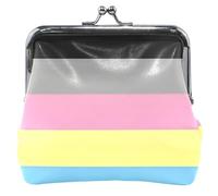 Personalizzato Polygender Pride Flag Multigender Esperienze Due Portamonete in Pelle Donna Ragazza Bacio Blocco Piccolo Cambiamento Borsa per Monete, Bandiera Polygender Pride Esperienze Multigender