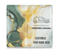 Personalizzato Premium Leather Auto Registrazione Assicurazione & ID Card Holder Personalizzato Uomini Donne Auto Essentials per carte, Documento essenziale, Patente di guida Veicolo Documenti Marmo