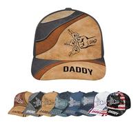Personalizzato pugno Bump Dad Grandpa Cap, Custom Classic Cap Dad Baseball Cap con nome bambini, cappello classico da uomo per papà, Stile 3, Taglia unica