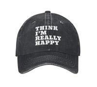 Personalizzato Punk Unisex Cotone Pensa di Essere Davvero Felice Berretto da Baseball Cappello da papà Regolabile per Adulti per Uomo Donna Sport