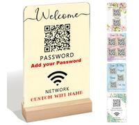 Personalizzato Qr Code Sign Scan to Pay Personalizzato Wifi Password Sign Personalizzato Acrilico QR Code Stand per Business Vendor Booth Salon Store Social, Verticale