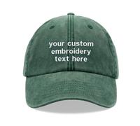 Personalizzato Qualsiasi Messaggio Testo Cappello Baseball Vintage Lavato Unisex