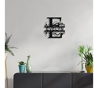 Personalizzato Qualsiasi nome Targa in metallo tagliata al laser Appeso a parete per esterni Famiglia Cognome Segni Monogramma Porta d'ingresso da giardino Decorazione da parete personalizzata