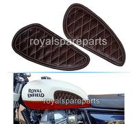 Personalizzato Reale Enfield Interceptor 650 Pelle Ginocchio Pad Paio D1 Diamond