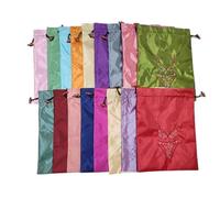 Personalizzato ricamato raso viaggio reggiseno sacchetto donne coulisse scarpe borse di stoccaggio all'ingrosso riutilizzabili scarpe copre con foderato, Colori misti (10 pezzi), 10.6 x 14 inch about