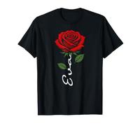 Personalizzato Rose Nome Eva Elegante Floreale Donne Ragazze Maglietta