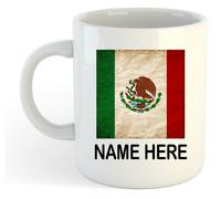 Personalizzato Ruvido Look Bandiera Tazza - Aggiungi il Tuo Nome - Messico