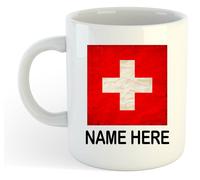Personalizzato Ruvido Look Bandiera Tazza - Aggiungi il Tuo Nome - Svizzera