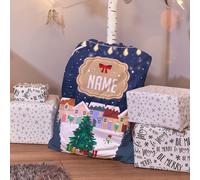 Personalizzato Sacco Babbo Natale - Natale Villaggio di Notte - Calza Natale