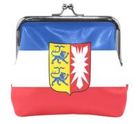 Personalizzato Schleswig Holstein Bandiera di Stato Portamonete per Uomini Donne in Pelle Bacio Blocco Cambiare Borsa per Ragazze