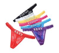 Personalizzato Sexy Lettere del Pizzo G-String Perizoma,Mutandine Personalizzate delle Donne Perizoma di Cristallo Nome del Bikini Fai da Te Perizoma per Le Coppie Anniversario Dating,Rosa,M