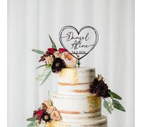 Personalizzato Signor E Signora Iniziali Torta Di Nozze Topper, Personalizzato Acrilico Multicolore Anniversario Fidanzamento Celebrazione Torte Toppers Decorazioni(6.2in/16cm)