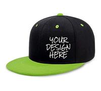 Personalizzato stampato il tuo logo di testo immagine Unisex personalizzato cappello regolabile berretto da baseball, verde e nero, Medium