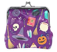 Personalizzato Stregoneria Tema Magico Viola Portamonete Titolare Della Borsa Delle Donne In Pelle Bacio Blocco