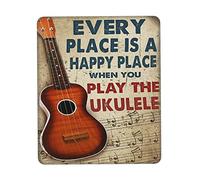 Personalizzato Tampone per Mouse, Every Place is A Happy Place When You Play The Ukulele Tappetino per Il Mouse Confortevole Gaming Mousepad per Ufficio Casa Computer