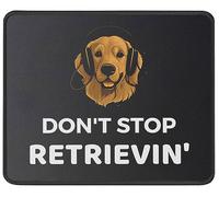 Personalizzato Tappetino per Mouse, Don't Stop Retrieving Golden Retriever Dog Tappetino per Il Mouse Bordi Cuciti Gaming Mousepad per Ufficio Laptop Computer