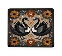 Personalizzato Tappeto Mouse, Autumn Swans Decorative Black And Brown Flower Tappetino per Il Mouse Ergonomico Gaming Mousepad per Notebook PC Casa