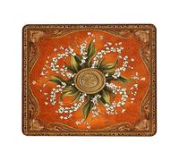 Personalizzato Tappeto Mouse, Spring Flower Orange Lily of The Valley Flowers Tappetino per Il Mouse Antiscivolo Gaming Mousepad per Ufficio Laptop PC