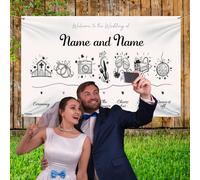 Personalizzato Testo Banner Matrimonio Celebrazione Grande Scenario Timeline