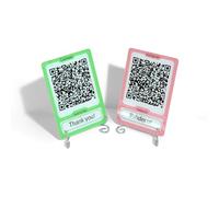 Personalizzato UV Acrilico Business QR Code Sign Personalizzato Multi-scan Facebook Social Media Logo Scan to Pay Venmo Paypal Segni Manicurista/Parrucchiere/Estetista Loghi Oro/Argento/Nero Stand