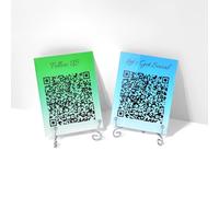 Personalizzato UV Gradiente Acrilico Affari Qr Code Loghi Personalizzato Multi Scan per Pagare Venmo Paypal Segni Oro/Argento/Nero Stand Facebook Web Social Media Segno Manicurista Parrucchieri