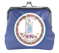 Personalizzato Virginia Sate Flag Donne Carino Coin Purse Cuoio Bacio Blocco Piccolo Cambiamento Borsa per Monete, virginia sate flag, classico