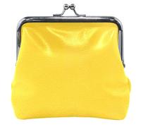 Personalizzato Vivido Giallo Calcestruzzo Texture Semplice Cuoio Portamonete Donne Carino Bacio Blocco Soldi Cambiamento Sacchetto Rag, Texture concreta giallo vivo semplice, classico