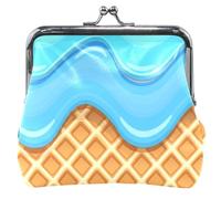Personalizzato Waffle Splash Blu Donna Portamonete & Sacchetti Bacio Blocco Ragazze Cambiare Portafoglio Moneta