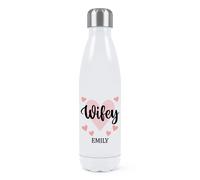 Personalizzato Wifey Parete Doppia Acqua Bottiglia Valentines Love Compleanno