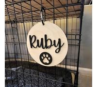 Personalizzato Wooden Dog Crate Sign - Custom Hanging Plaque for Pet Crate - Rustic Animal Name Sign - Dog Crate Decor - Custom Pet Gift