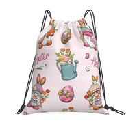 Personalizzato Zaino Coulisse Happy Easter Cute GNOME Zaino Sportivo Fashion Sacco Sportive per Uomo Sport All'aperto 36X42cm