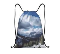 Personalizzato Zaino Coulisse Mountain Nature Big Sky Print Zaino Scuola Unisex Borsa Palestra Scuola per Spiaggia Yoga Adulto 36X42cm